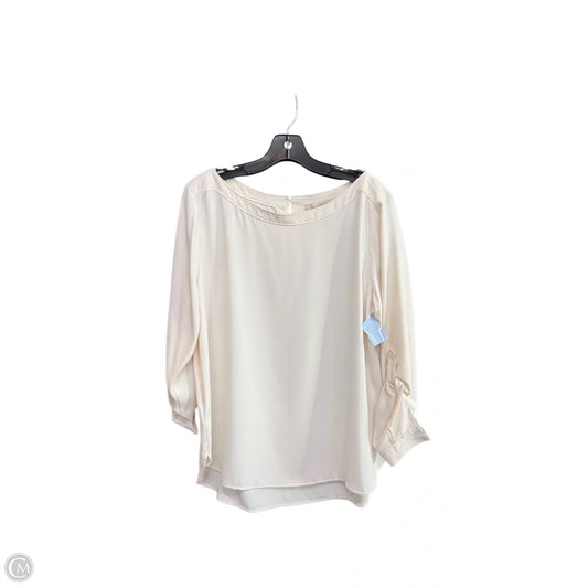 Top Long Sleeve Basic By Loft In Cream, Size: L