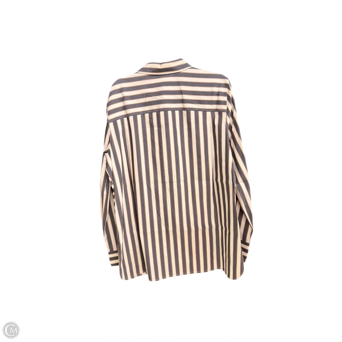 Top Long Sleeve Designer By Lafayette 148 In Striped Pattern, Size: L