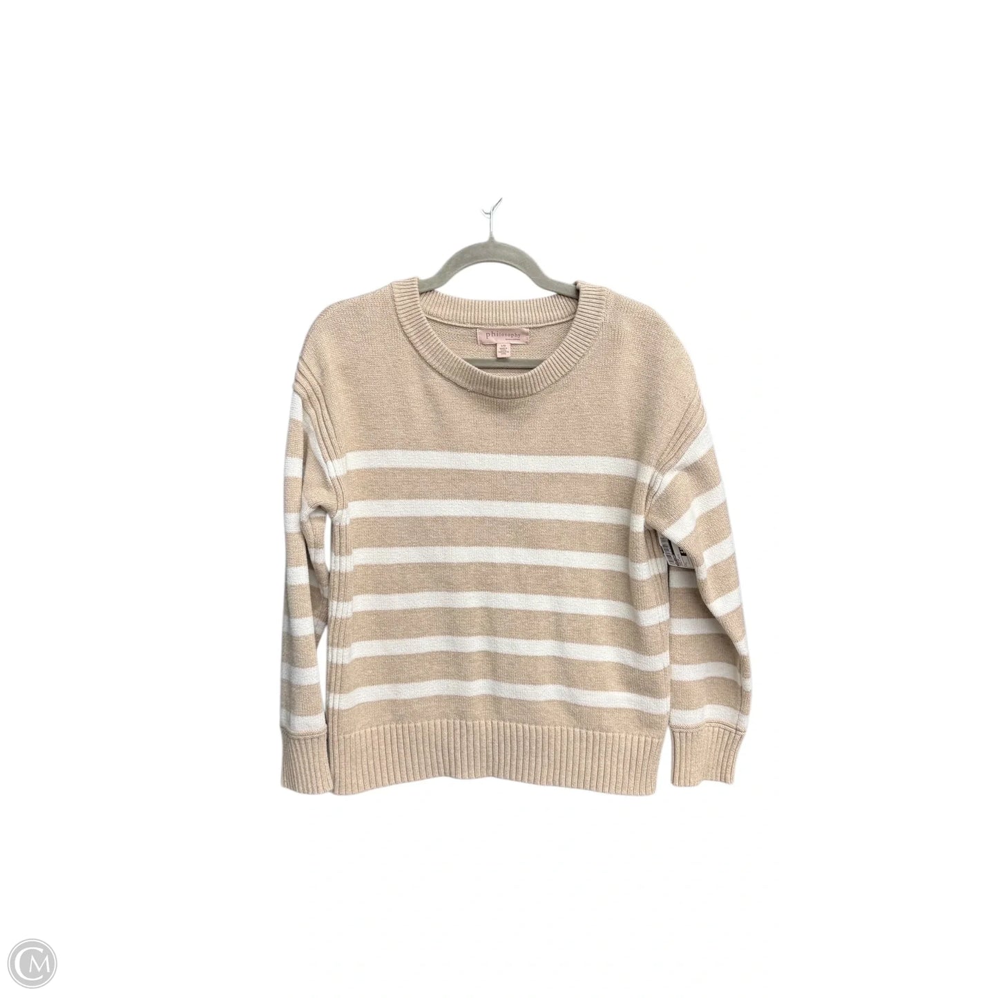 Sweater By Philosophy In Brown & White, Size: L