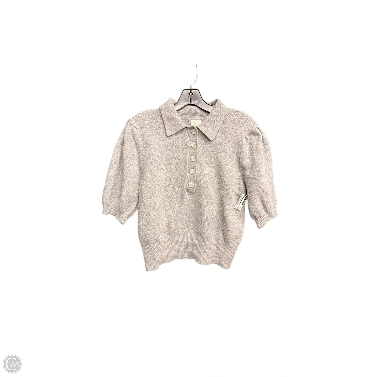 Sweater Short Sleeve By A New Day In Grey, Size: S