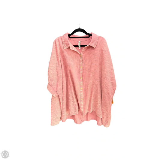 Top Short Sleeve By Zenana In Pink, Size: M