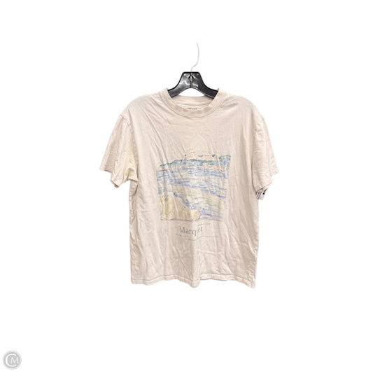 Top Short Sleeve By Abercrombie And Fitch In Beige, Size: S