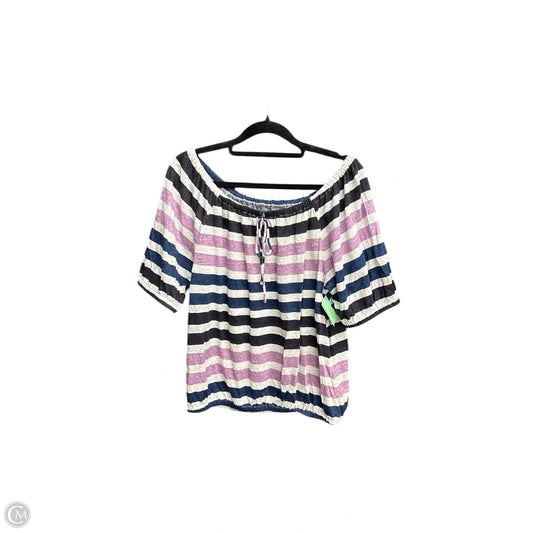Top Short Sleeve By Loft In Striped Pattern, Size: S