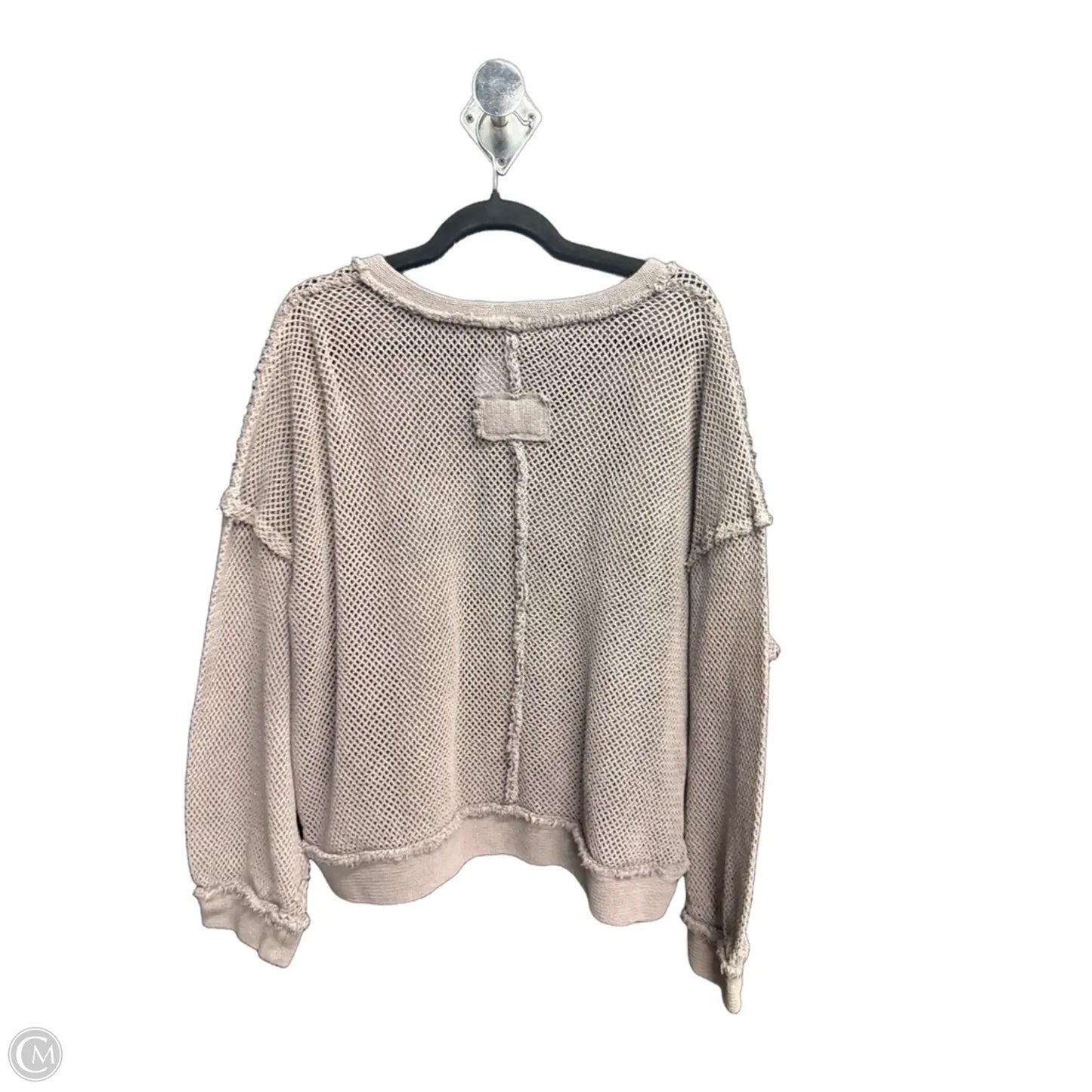 Top Long Sleeve By Pol In Grey, Size: L