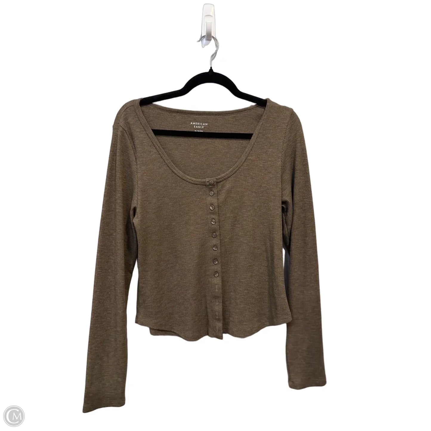 Top Long Sleeve By American Eagle In Brown, Size: Xl