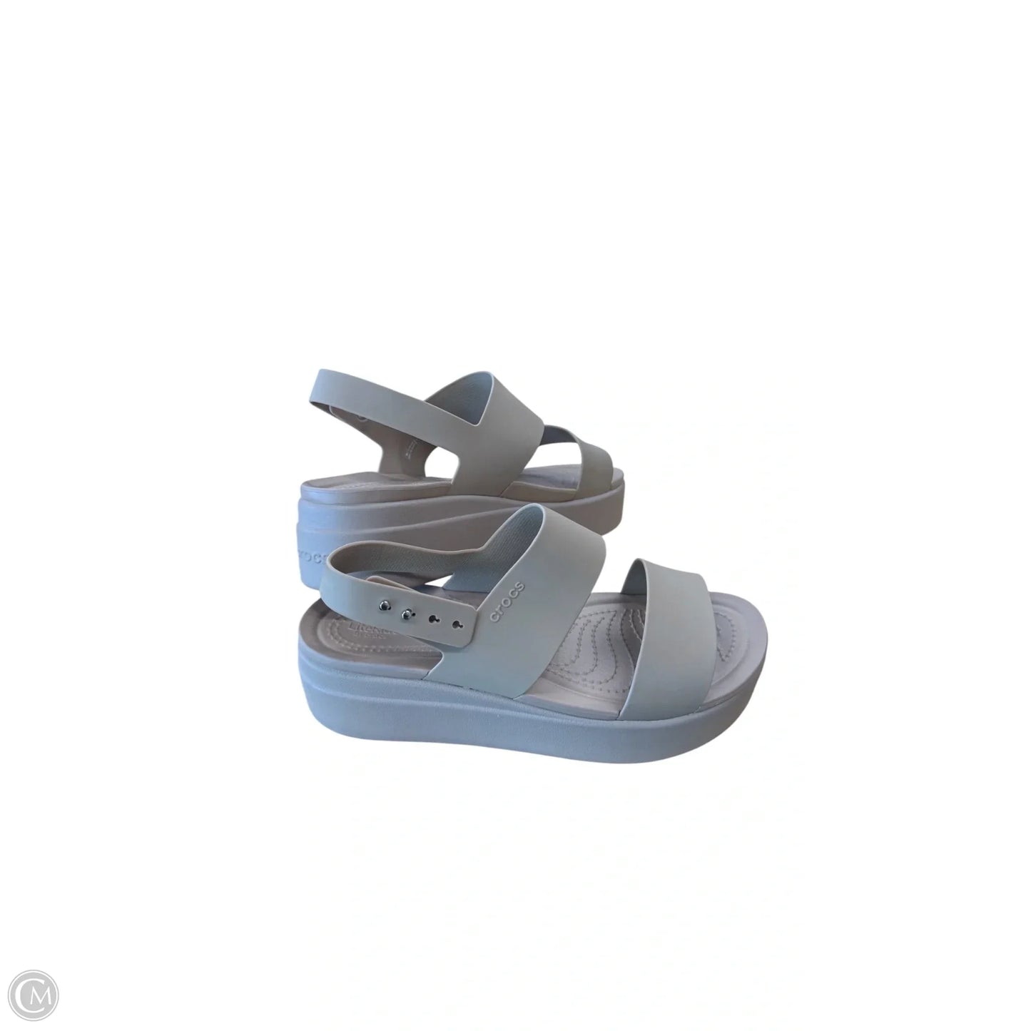 Sandals Flats By Crocs In Beige, Size: 8