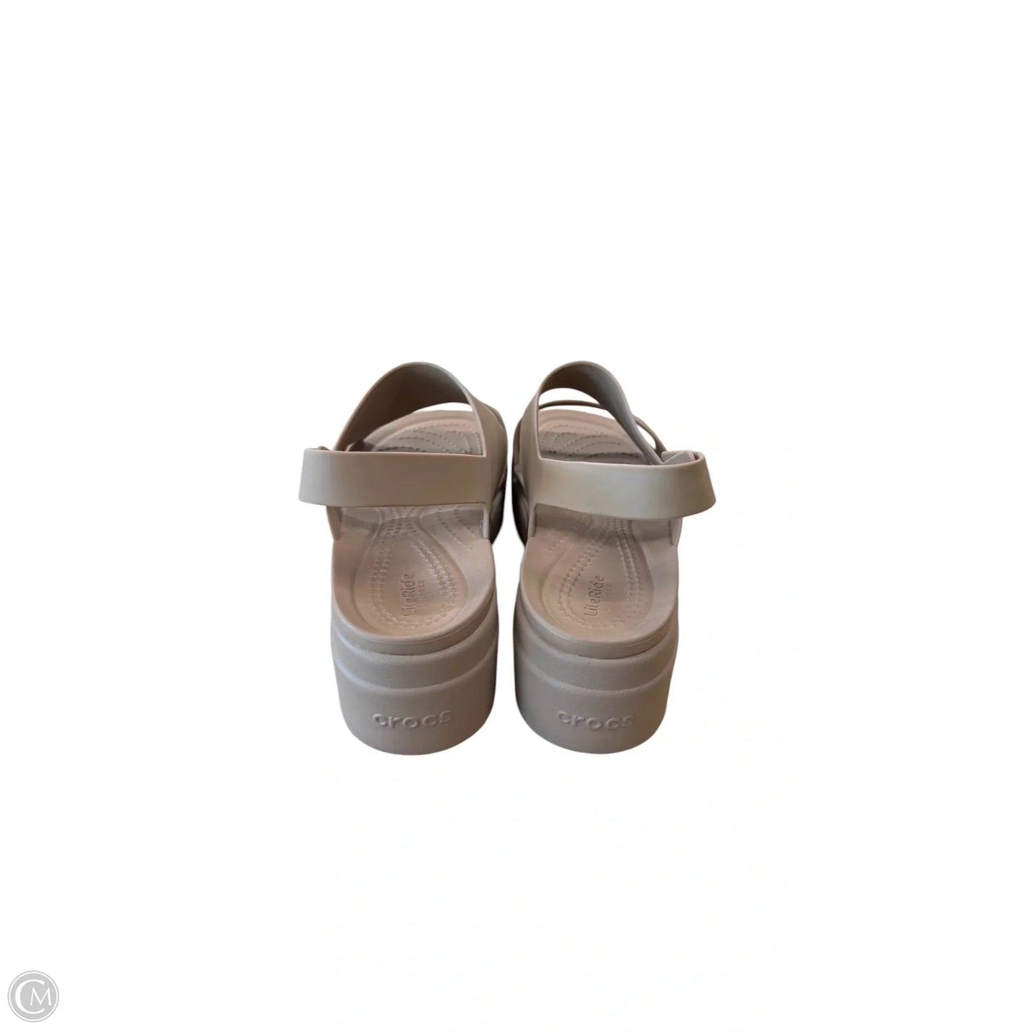 Sandals Flats By Crocs In Beige, Size: 8