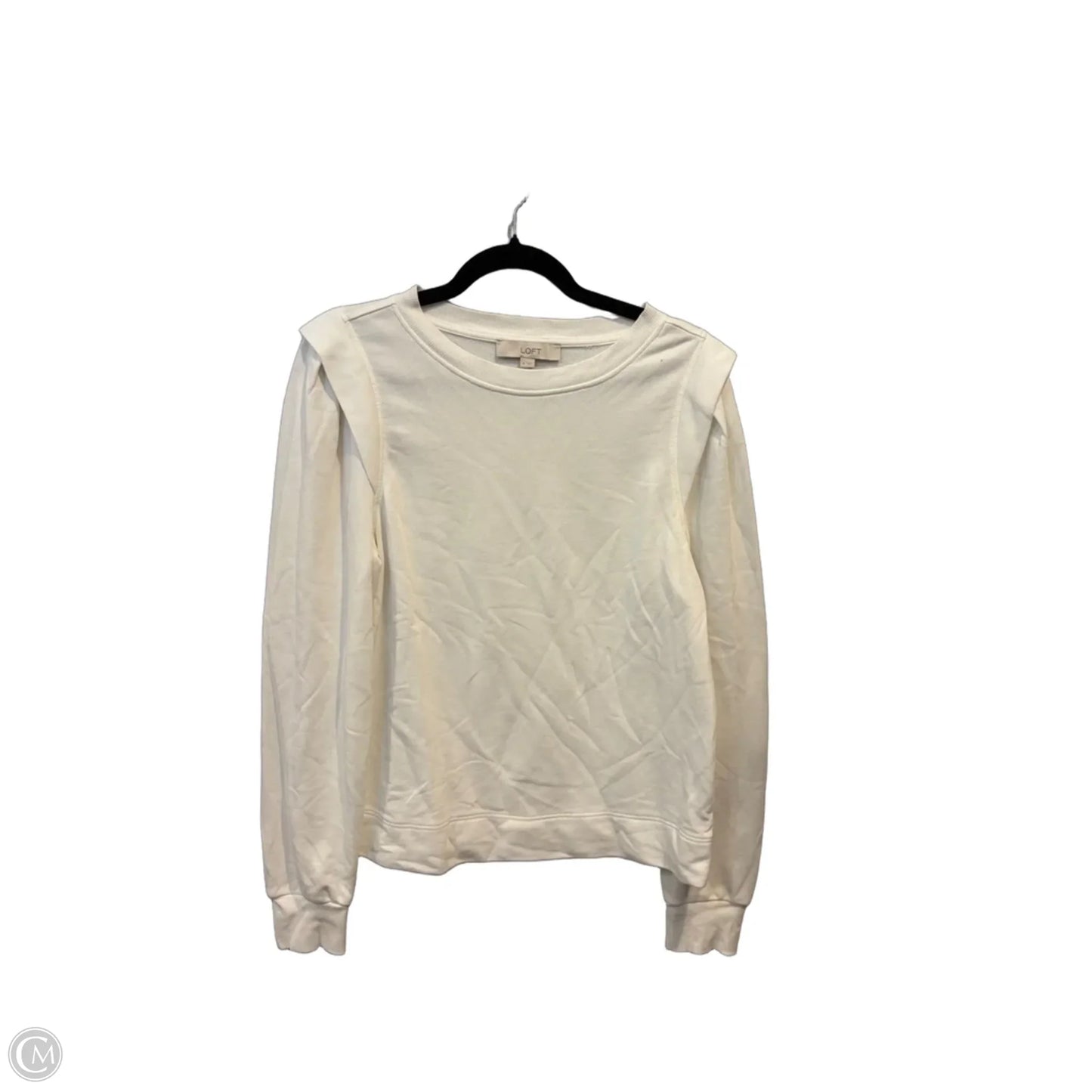 Top Long Sleeve By Loft In White, Size: M