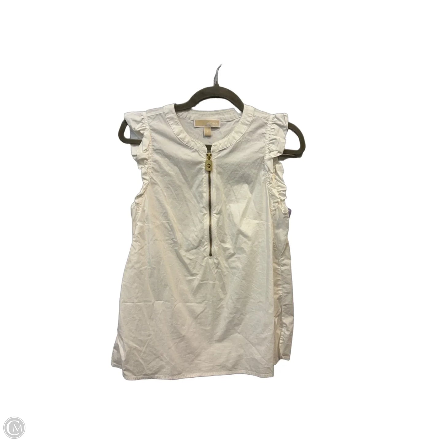 Top Sleeveless Designer By Michael Kors In White, Size: M