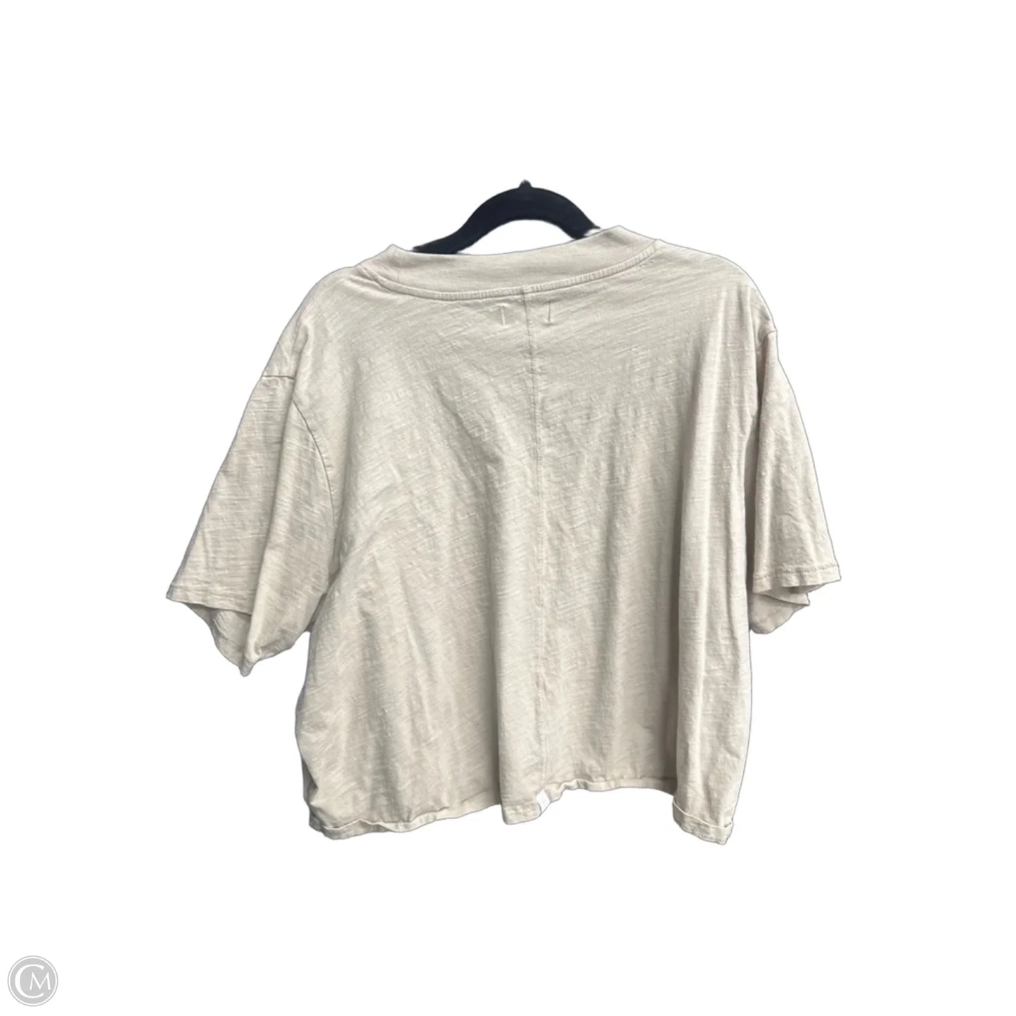 Top Short Sleeve Basic By The Drop In Beige, Size: Xxl
