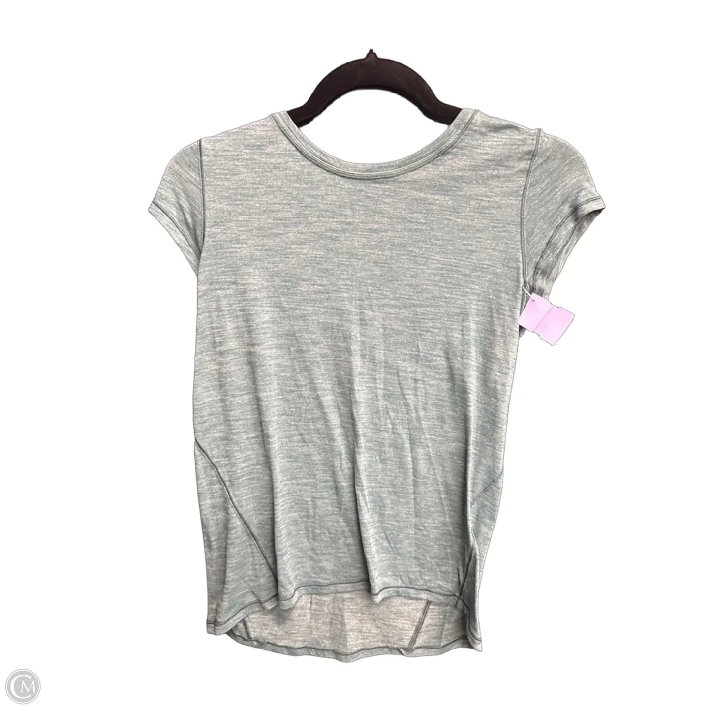 Athletic Top Short Sleeve By Lululemon In Green, Size: Xs