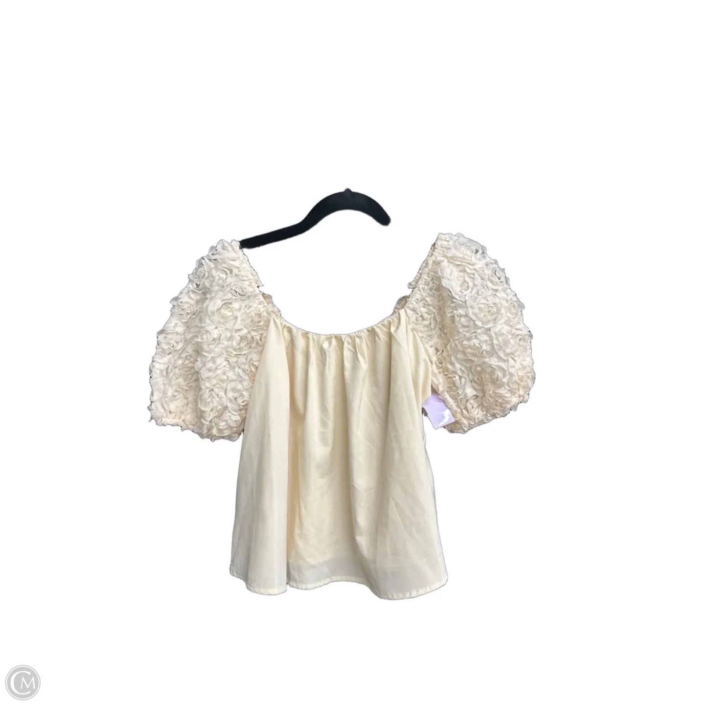 Top Short Sleeve By Willow & Root In Cream, Size: Xs