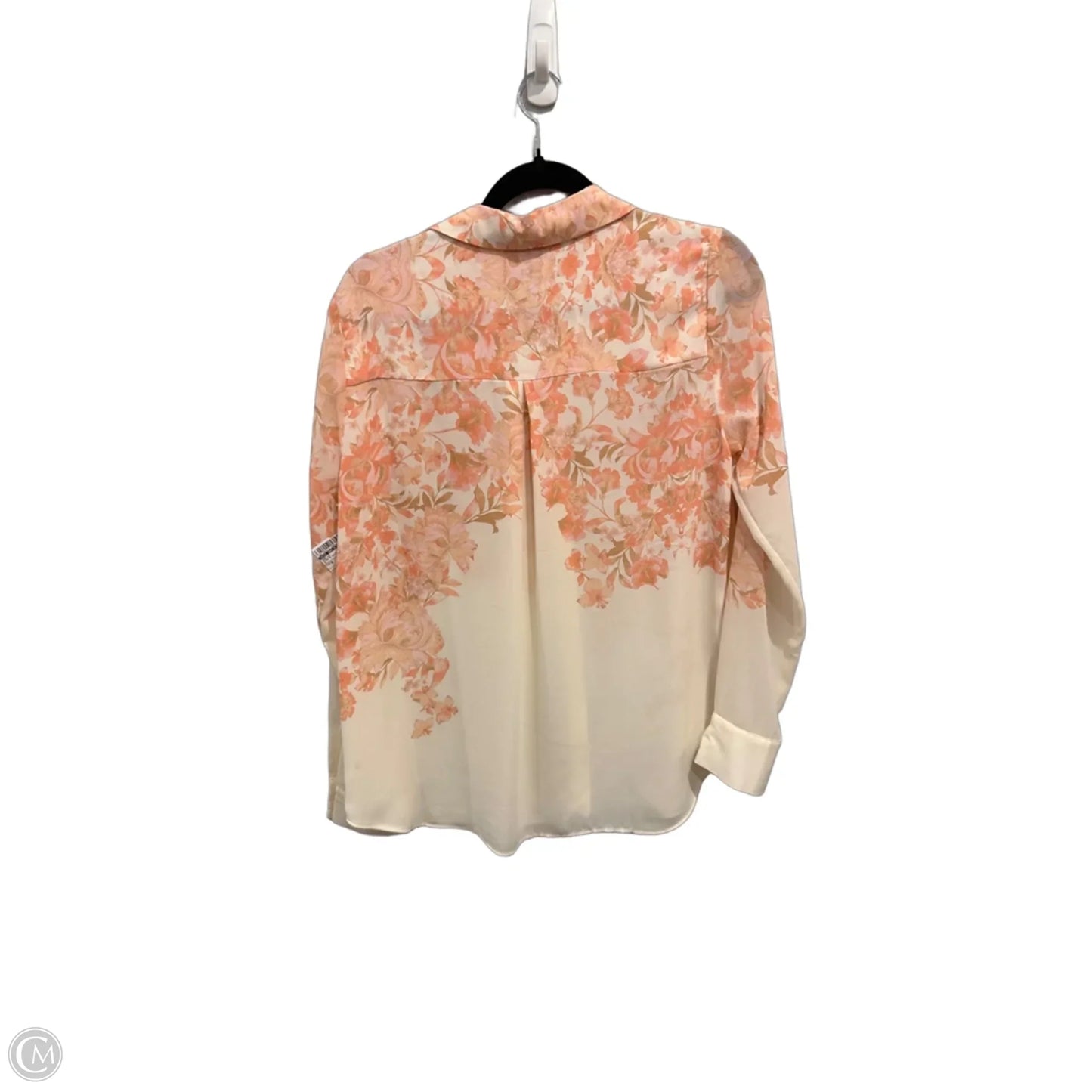 Top Long Sleeve By Rose And Olive In Pink & White, Size: M