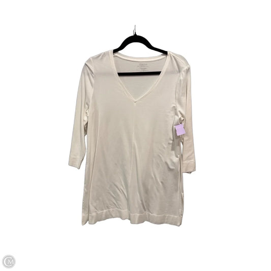 Top Long Sleeve Basic By Chicos In White, Size: M