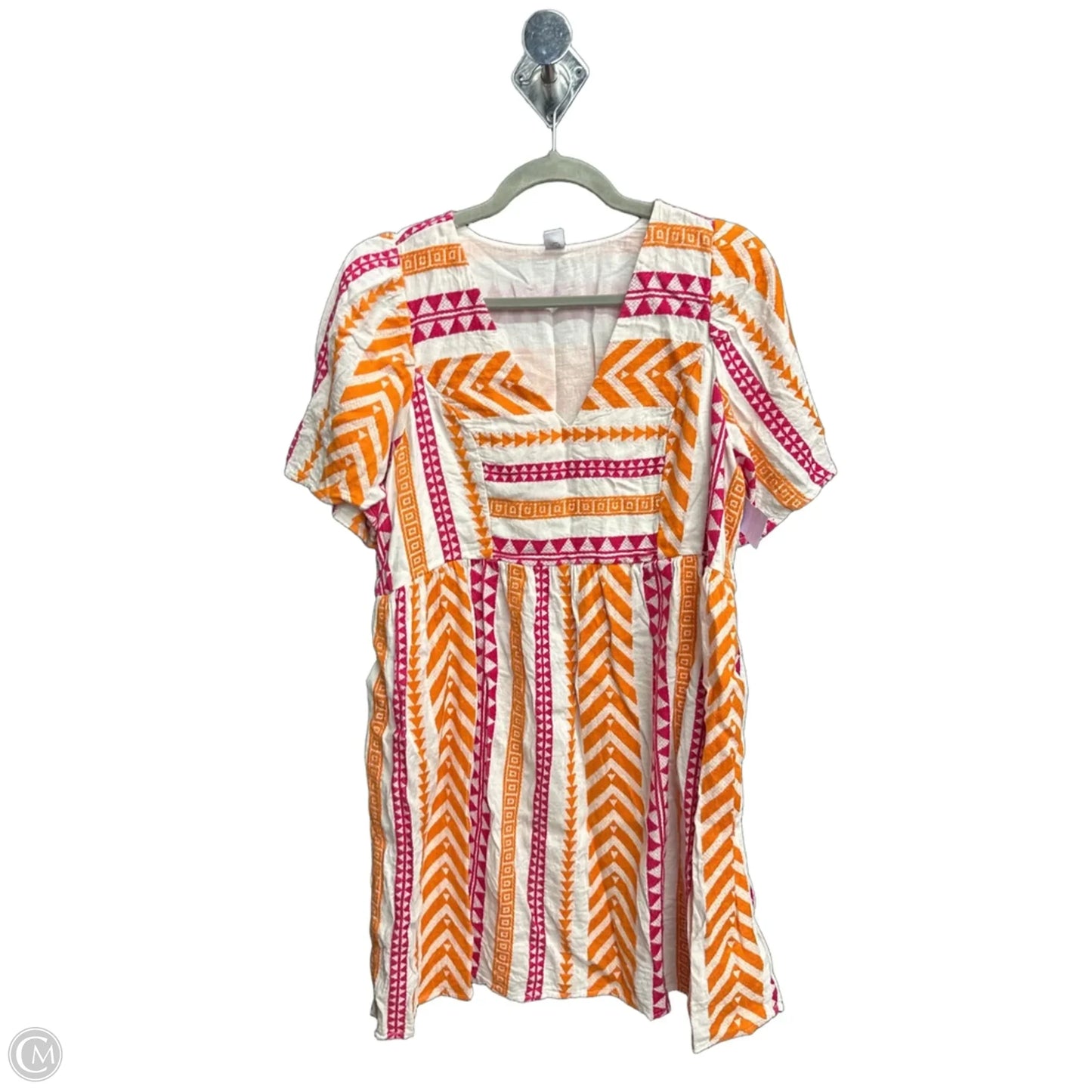 Dress Casual Short By Old Navy In Orange & Pink, Size: M