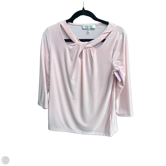 Top Short Sleeve By Kasper In Pink, Size: Xs