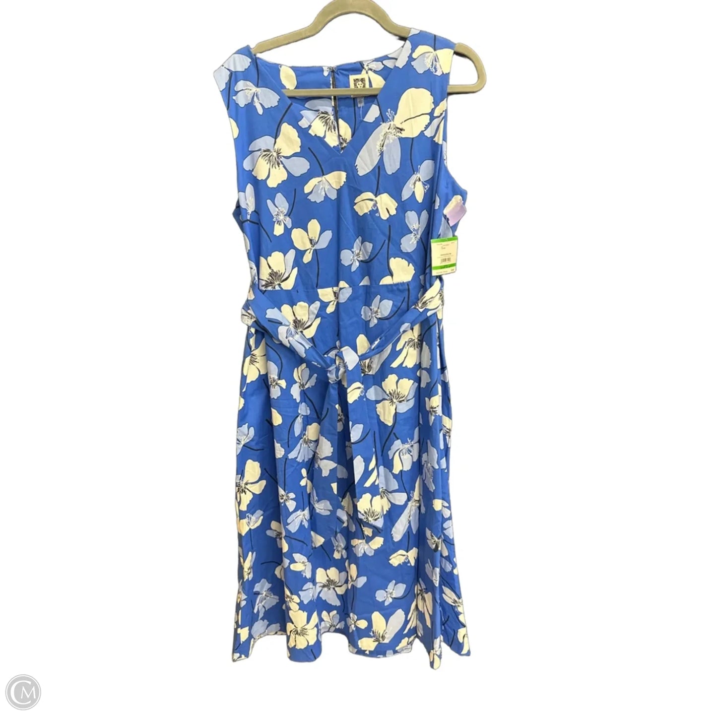 Dress Casual Maxi By Anne Klein In Blue & White, Size: L