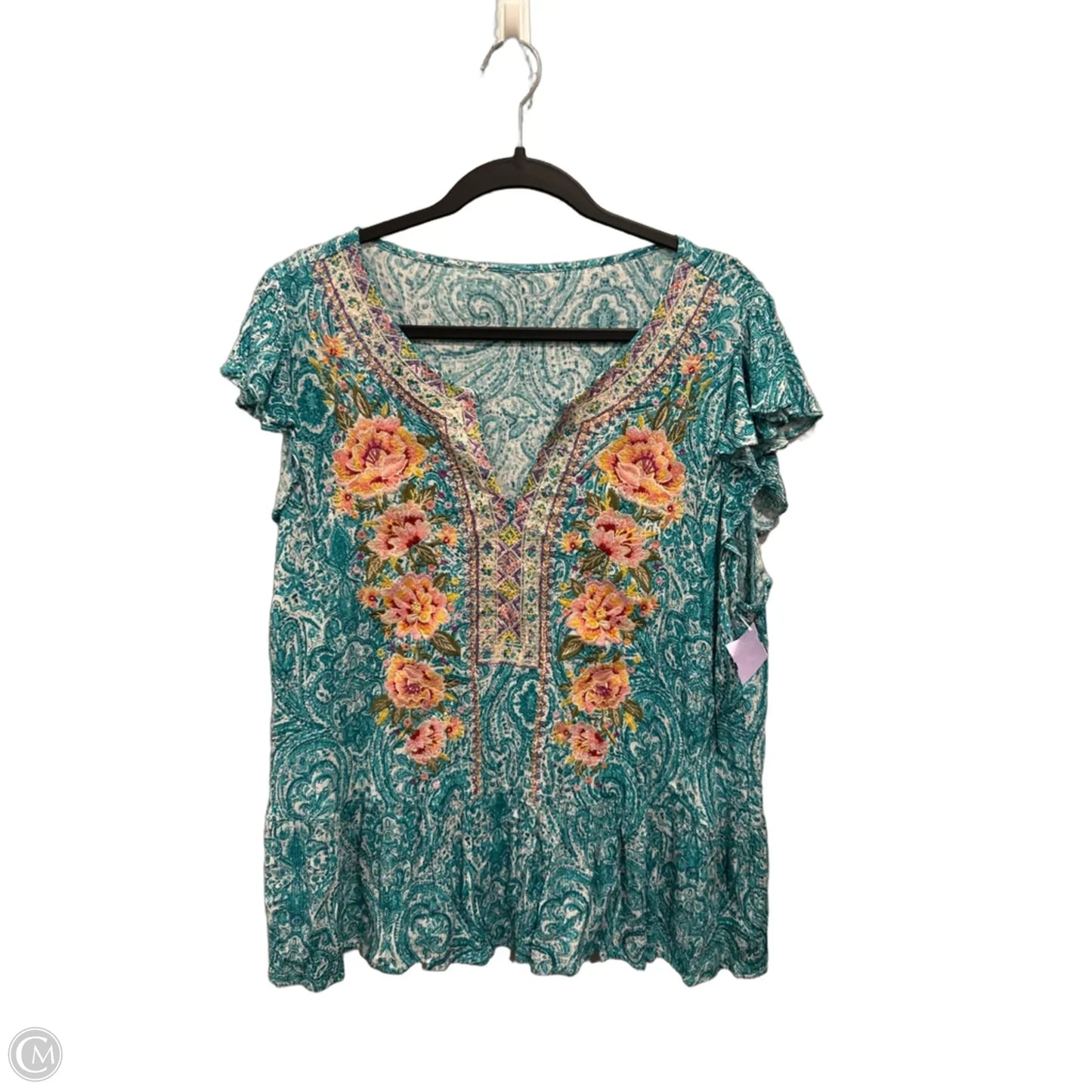 Top Sleeveless By Clothes Mentor In Blue & Pink, Size: Xl