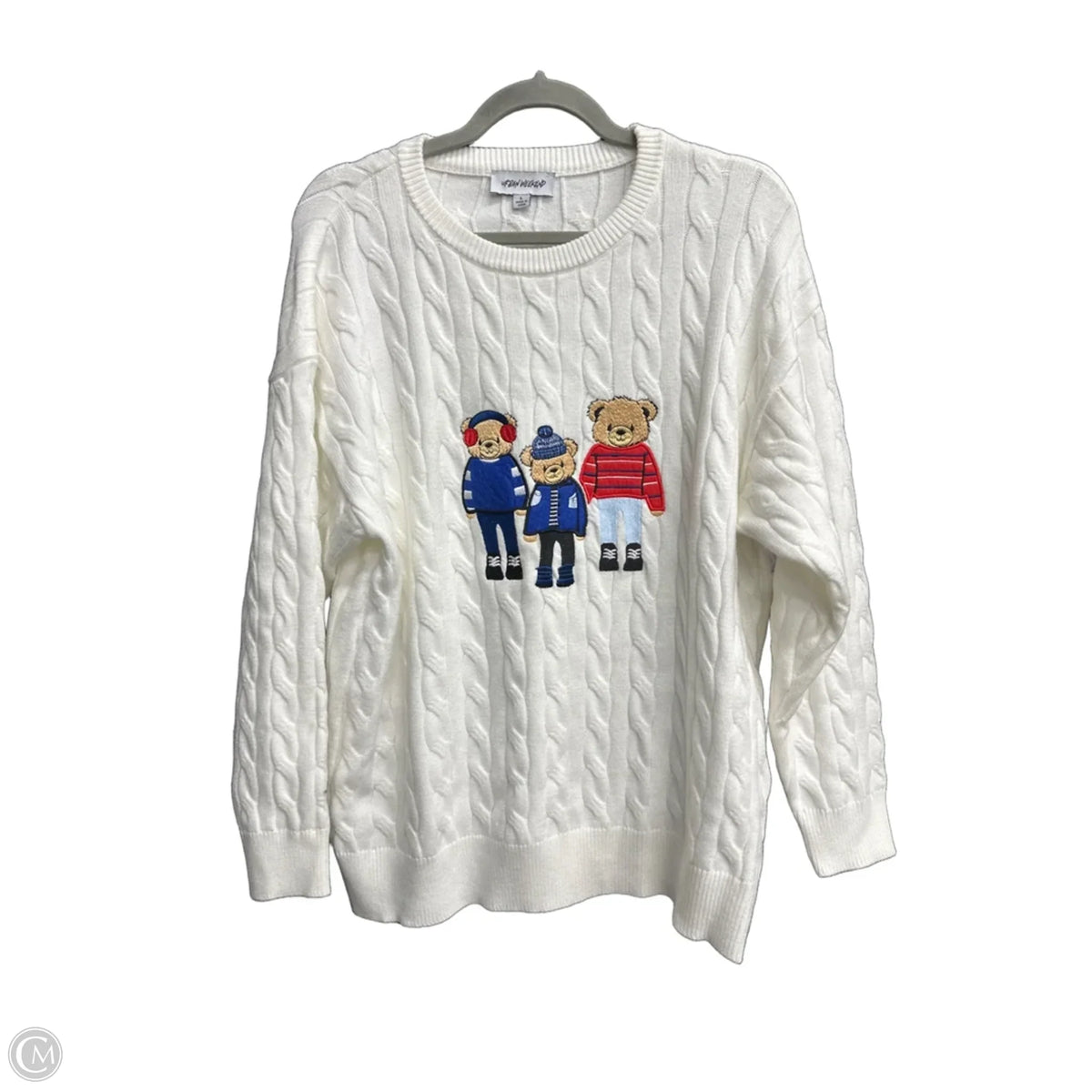 Sweater By Clothes Mentor In White, Size: L
