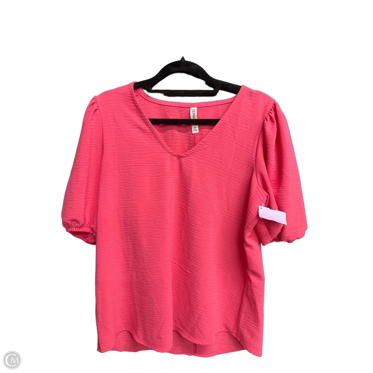 Top Short Sleeve By Zenana In Pink, Size: S