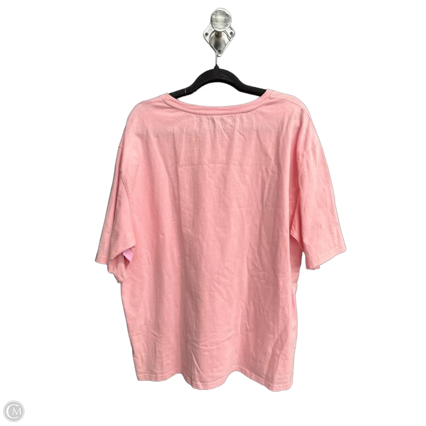 Top Short Sleeve By Peach Love Cream California In Pink & White, Size: L