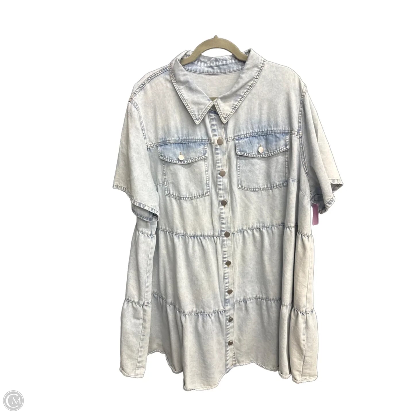 Dress Casual Midi By Shein In Blue Denim, Size: 4x