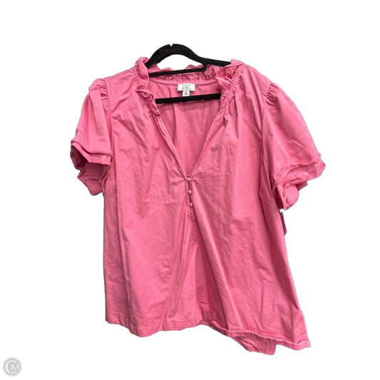 Top Short Sleeve By Crown And Ivy In Pink, Size: 3x