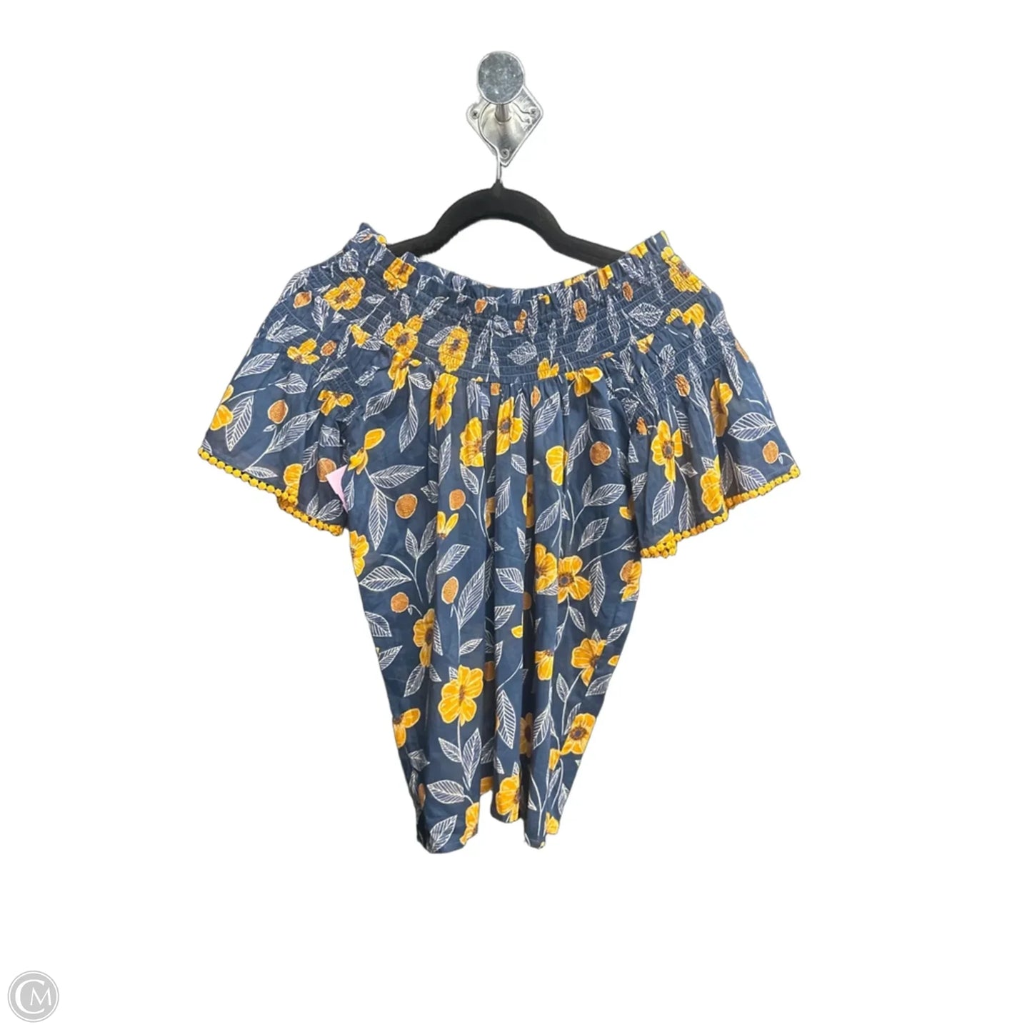Top Short Sleeve By Ivy Jane In Blue & Orange, Size: Xs
