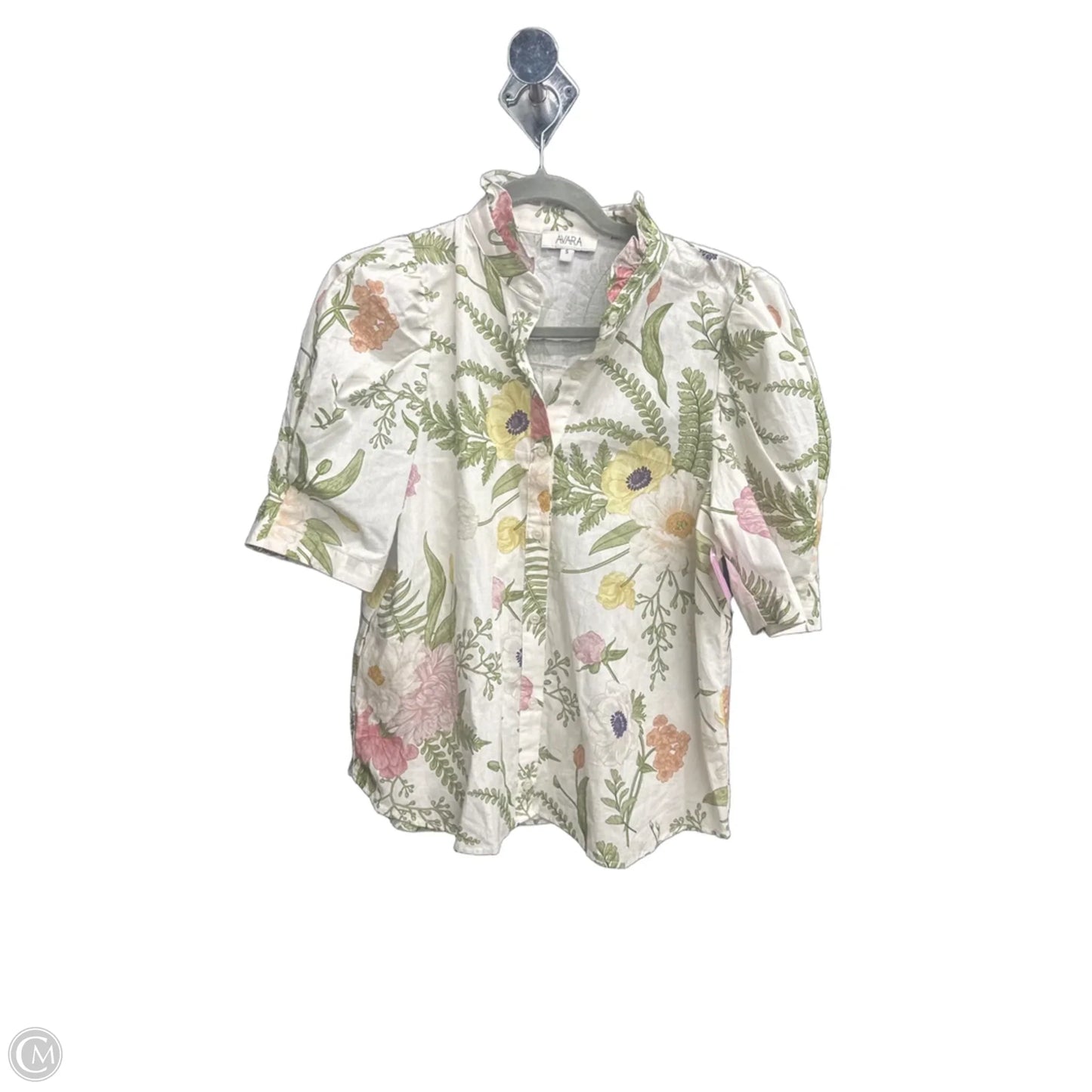 Top Short Sleeve By Clothes Mentor In Green & White, Size: S