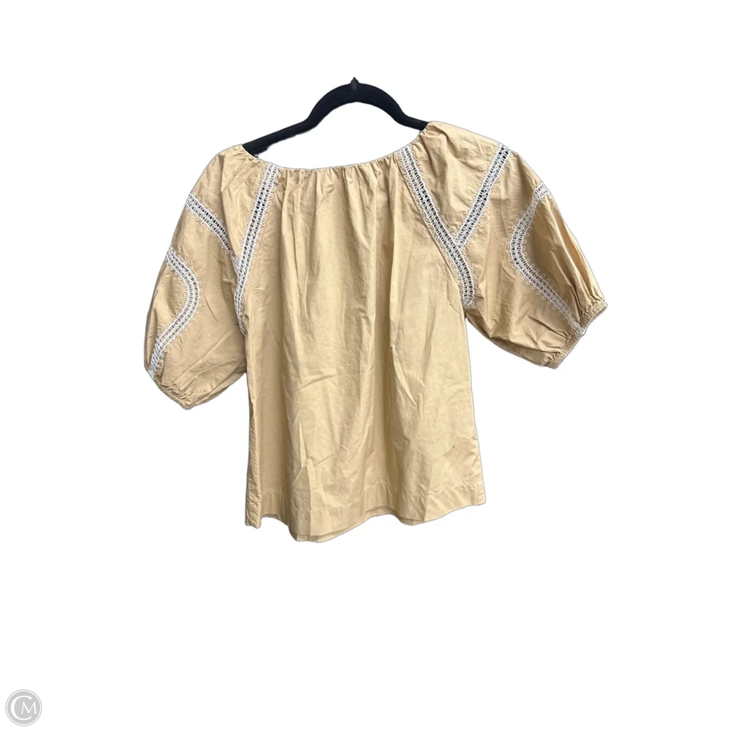 Top Short Sleeve By Loft In Brown & Cream, Size: Xsp