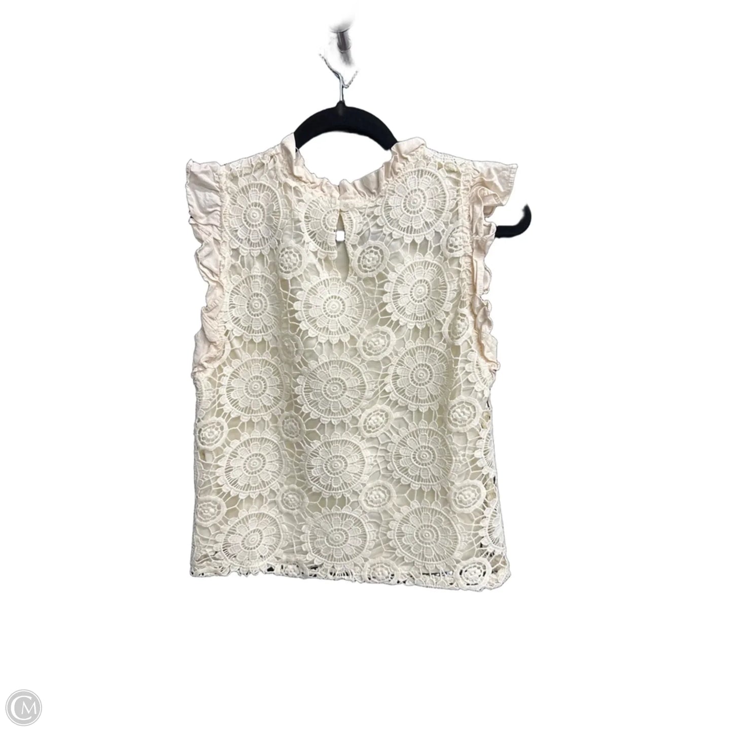 Top Sleeveless By Clothes Mentor In Cream, Size: Xs