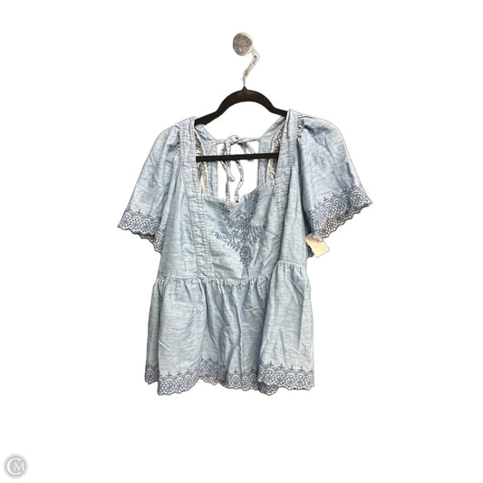 Top Short Sleeve By Clothes Mentor In Blue Denim, Size: 2x