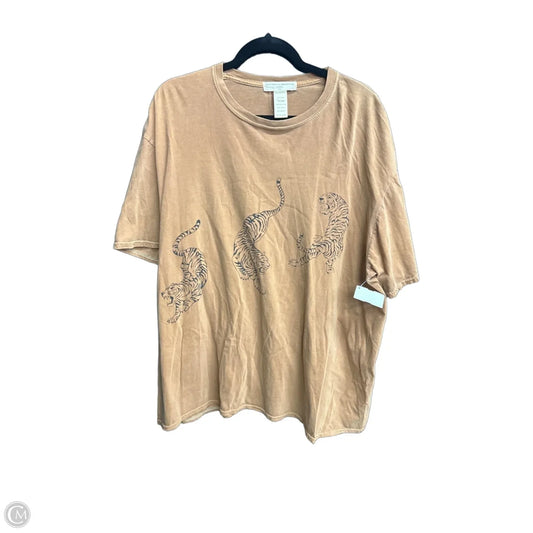 Top Short Sleeve By Urban Outfitters In Brown, Size: Xl