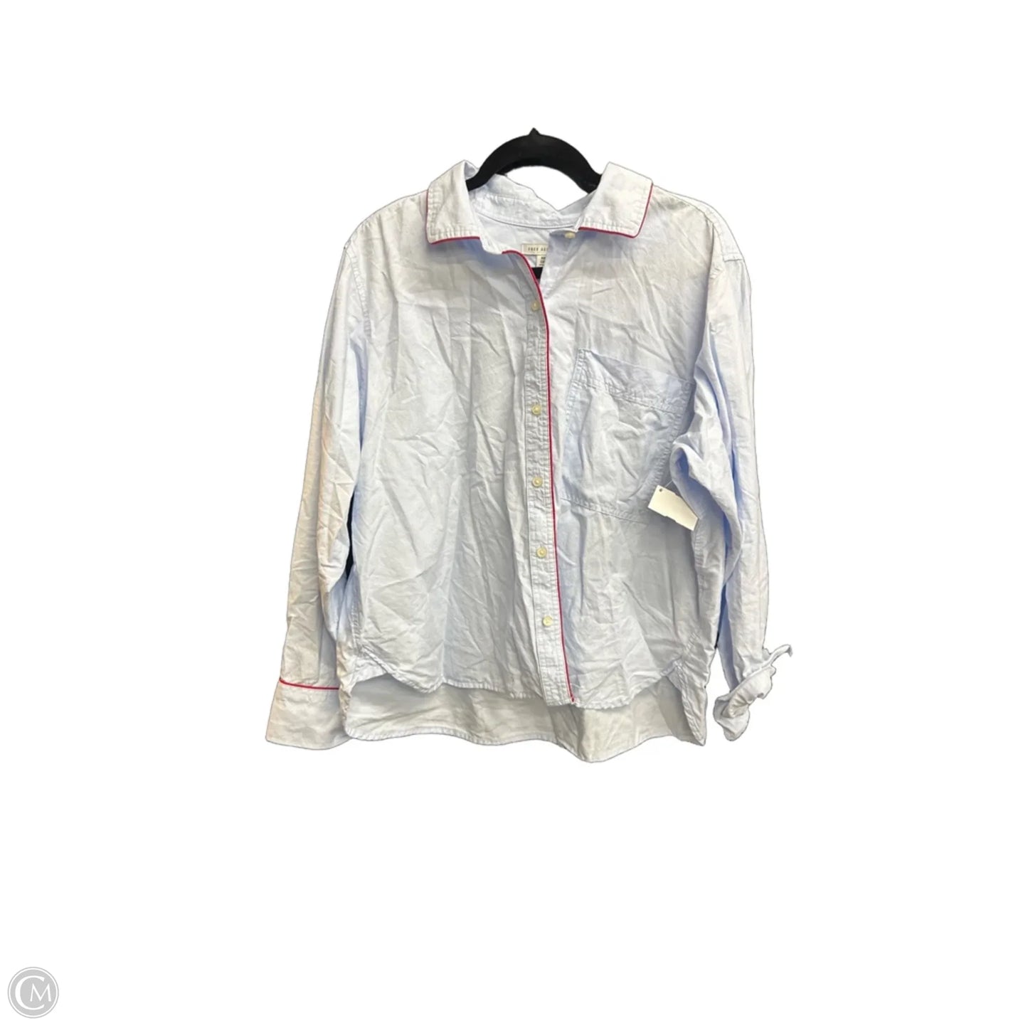 Top Long Sleeve By Free Assembly In Blue & Red, Size: Xxl