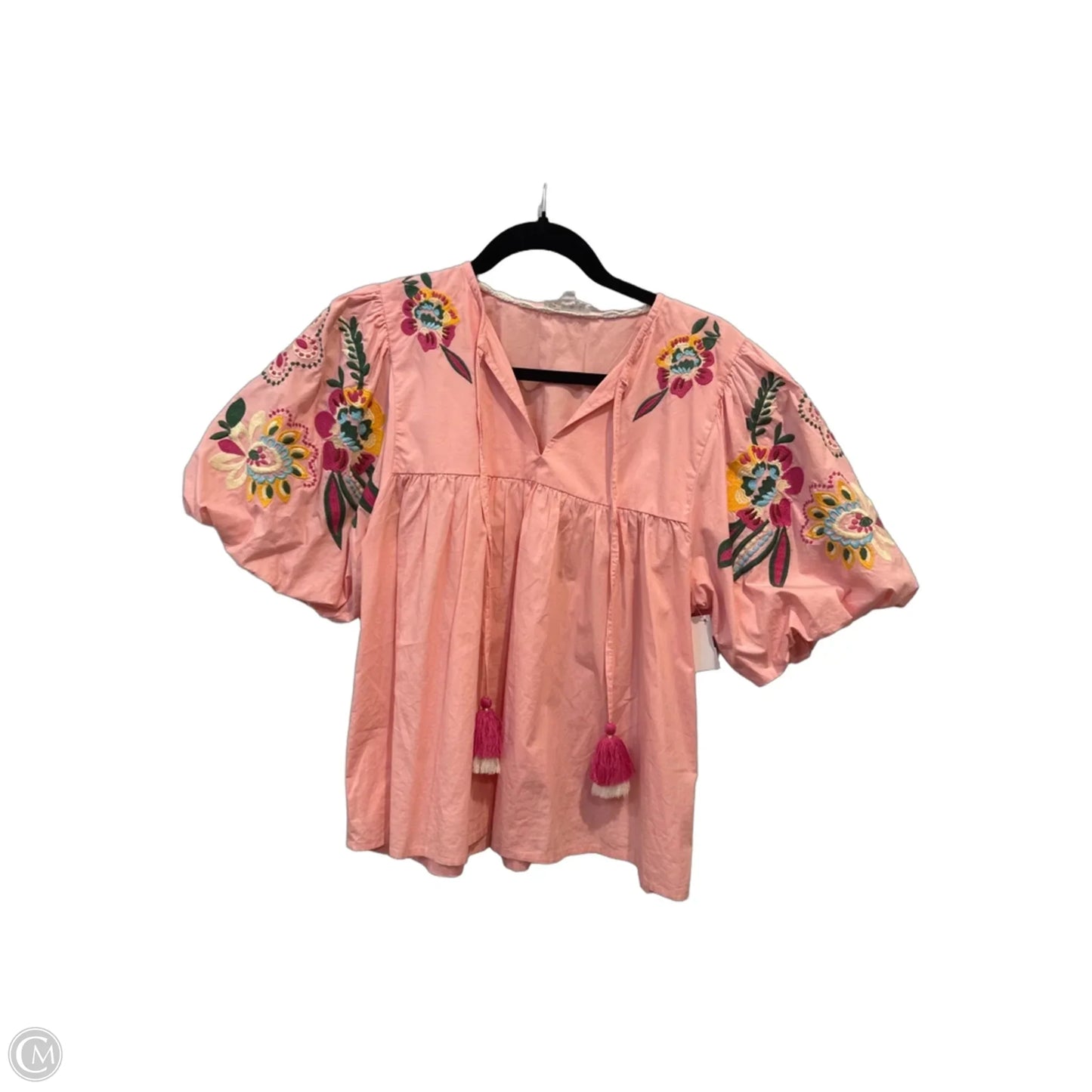 Top Short Sleeve By Thml In Pink, Size: M