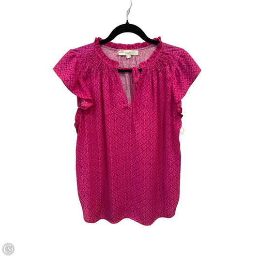 Top Short Sleeve By Loft In Pink, Size: M