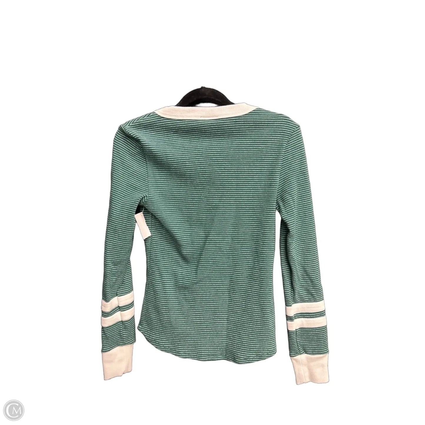Top Long Sleeve By Clothes Mentor In Green & White, Size: M