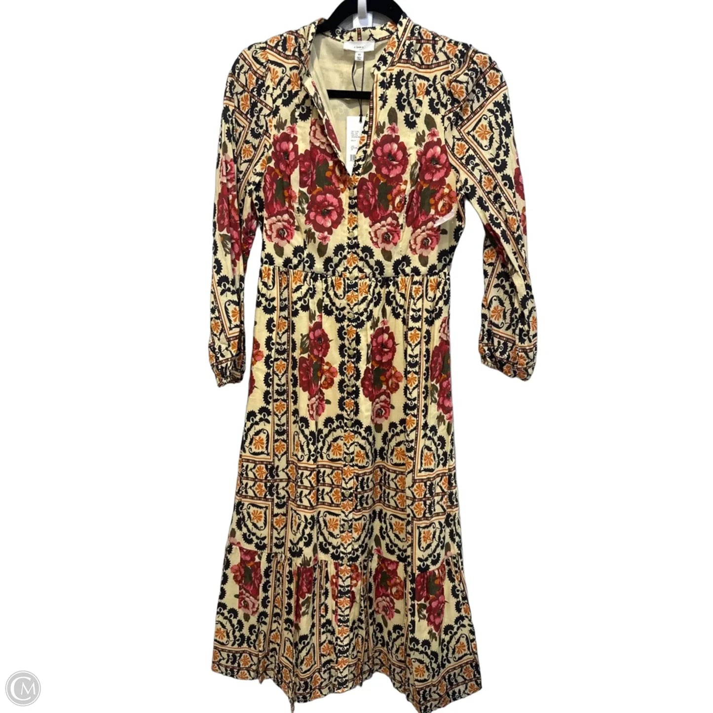 Dress Casual Maxi By A Loves A In Black & Yellow, Size: Xs