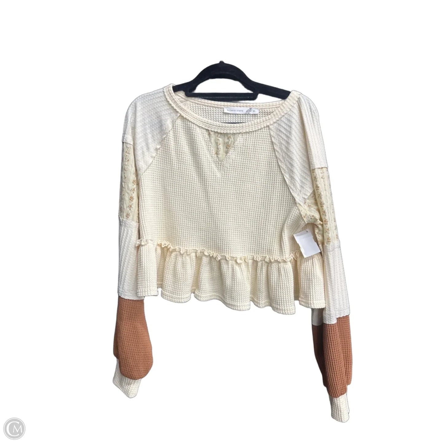 Top Long Sleeve By Altard State In Brown & Cream, Size: S