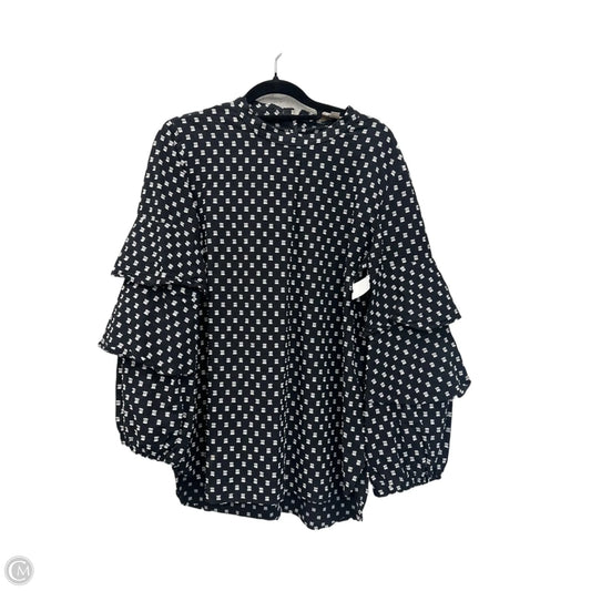 Top Long Sleeve By Loft In Black & White, Size: S
