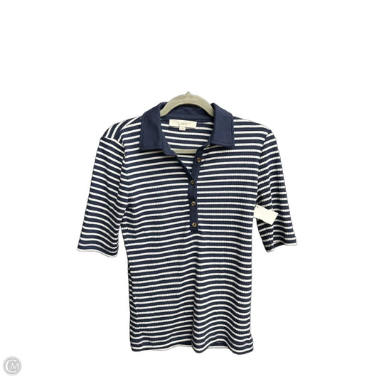 Top Short Sleeve By Loft In Striped Pattern, Size: M