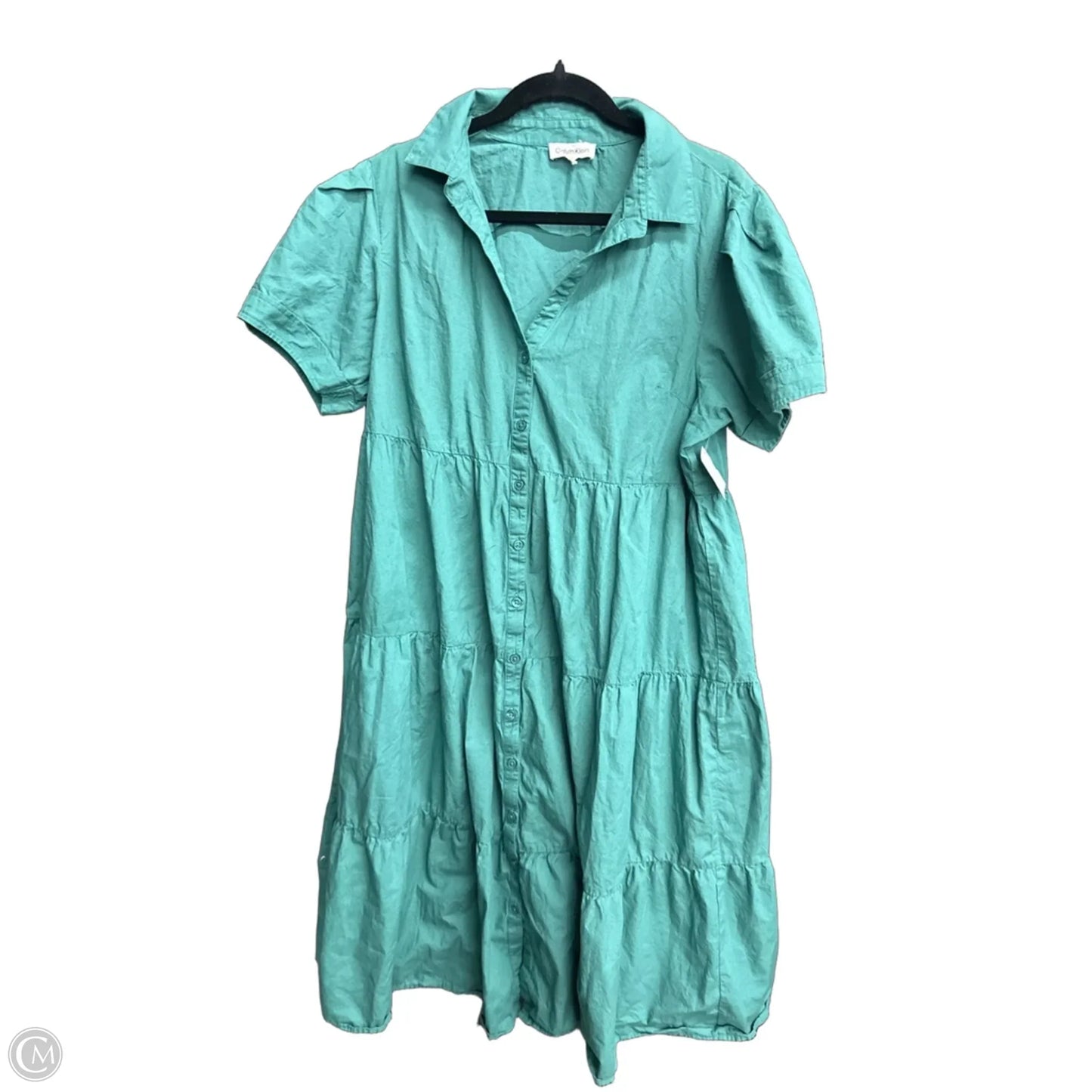 Dress Casual Midi By Calvin Klein In Green, Size: Xl