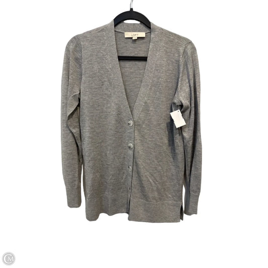 Sweater Cardigan By Loft In Grey, Size: S