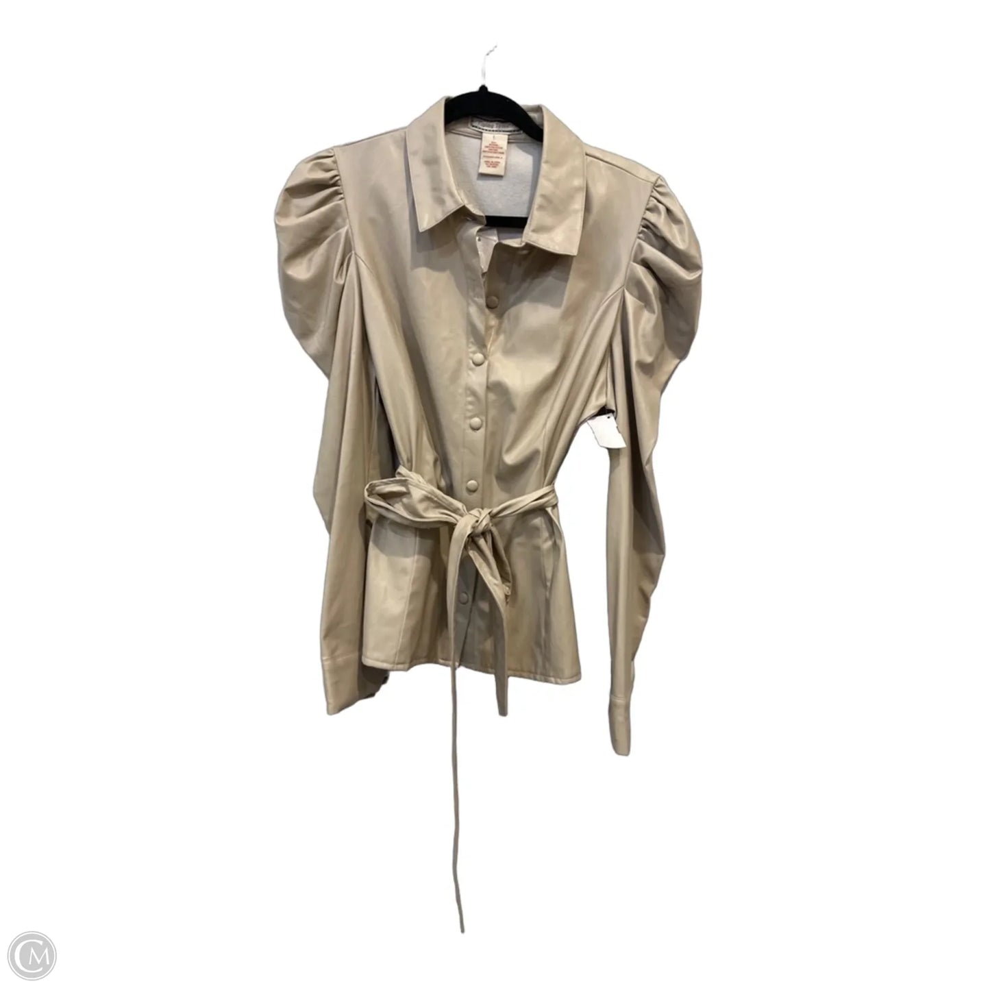 Top Long Sleeve By Flying Tomato In Brown, Size: L