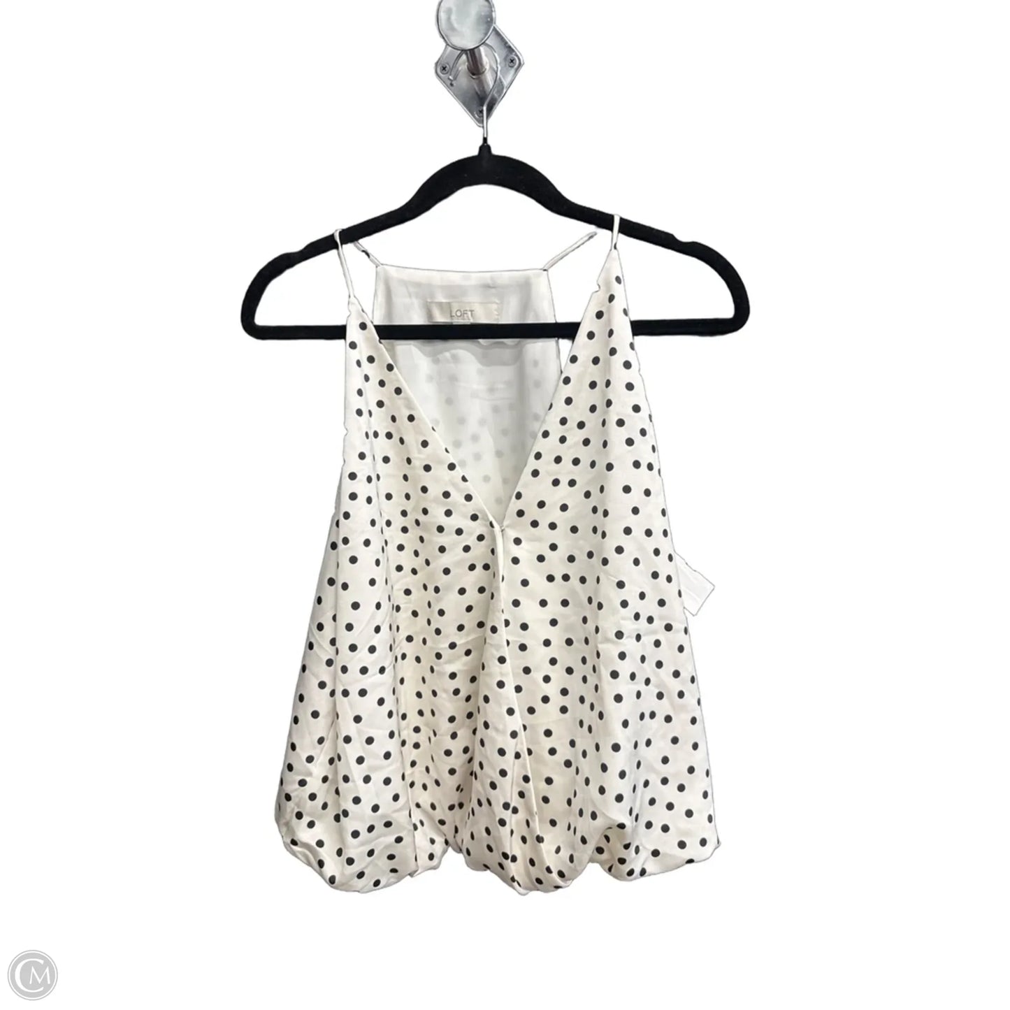 Top Sleeveless By Loft In Polkadot Pattern, Size: L
