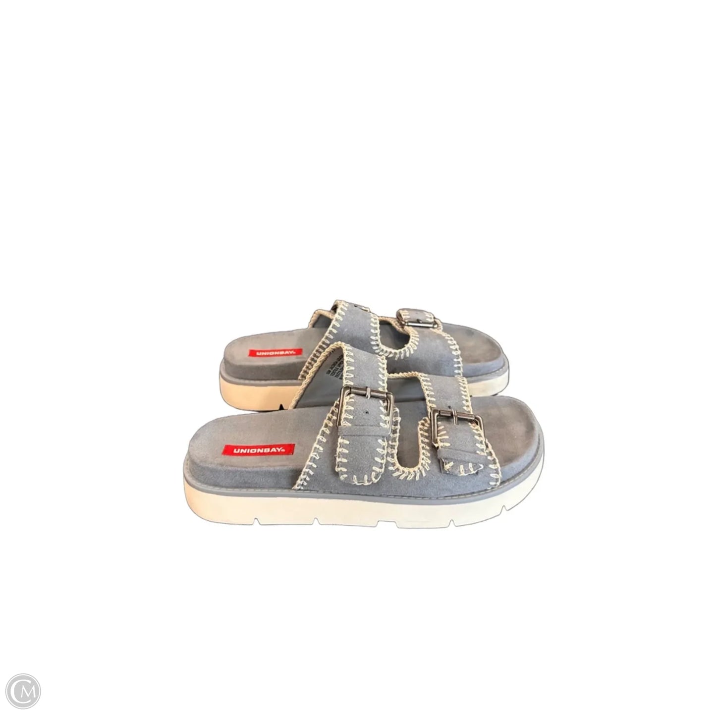 Sandals Flats By Union Bay In Blue & Cream, Size: 10
