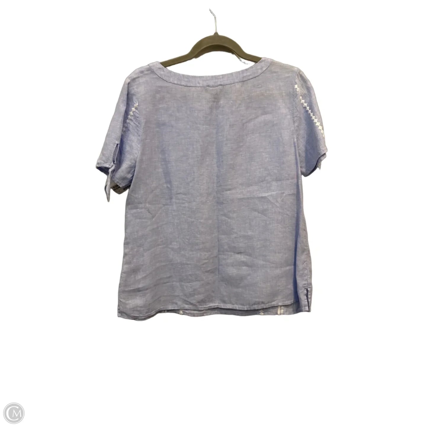 Top Short Sleeve By Talbots In Blue & White, Size: Mp