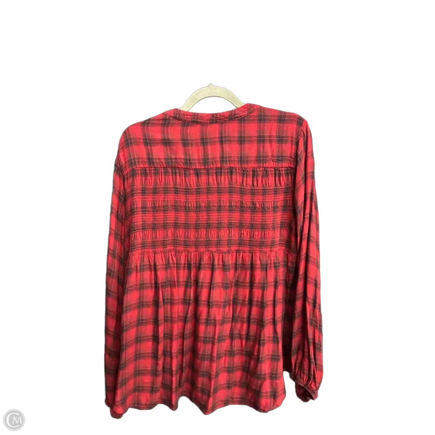 Top Long Sleeve By Knox Rose In Black & Red, Size: Xl