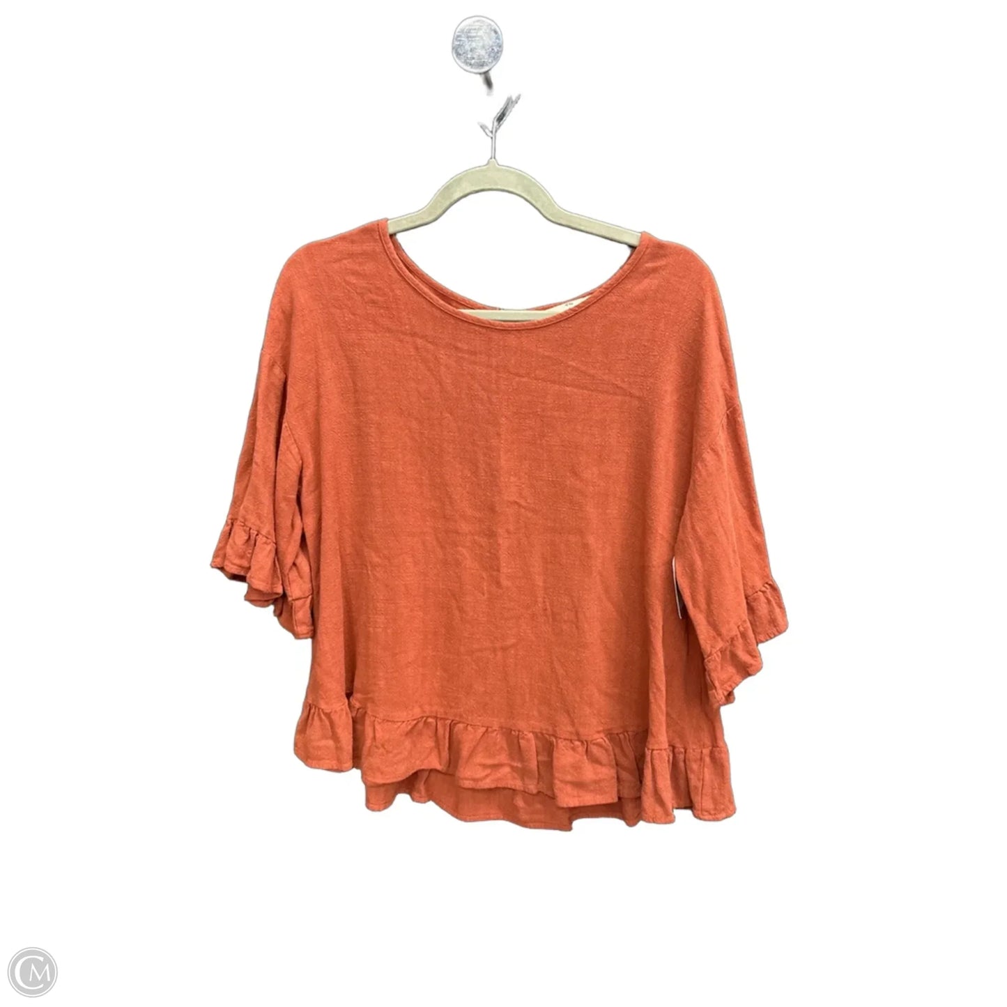 Top Short Sleeve By Entro In Brown, Size: L