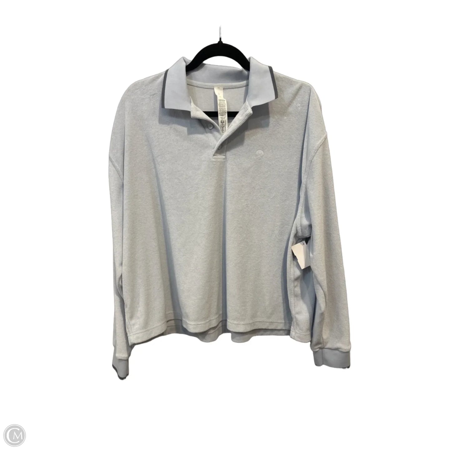 Athletic Top Long Sleeve Collar By Lululemon In Blue, Size: L